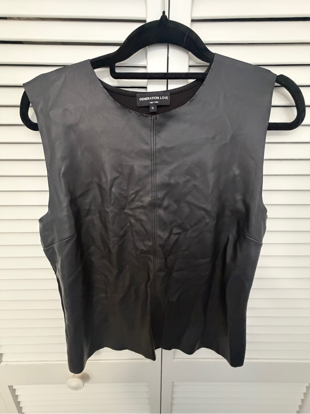 Generation Love Black Faux Leather Sleeveless Top Size XL